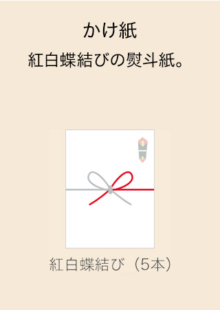 かけ紙 紅白蝶結びの熨斗紙。