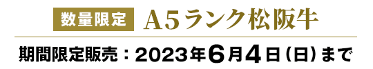 【数量限定】A5ランク松阪牛 【期間限定販売】2023年6月4日(日)まで