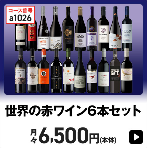 世界の赤ワイン6本セット 月々6,500円(本体)