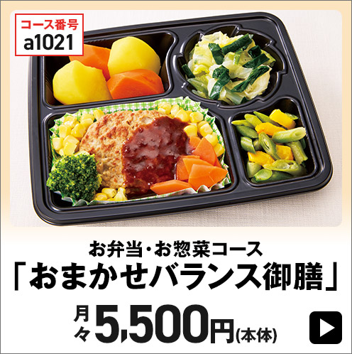 お弁当・お惣菜コース「おまかせバランス御膳」 月々5,500円(本体)