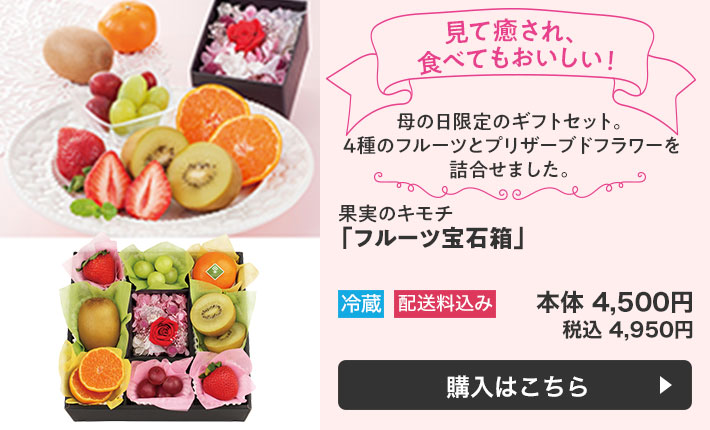 果実のキモチ 「フルーツ宝石箱」 冷蔵 配送料込み 本体4,500円 税込4,950円 購入はこちら