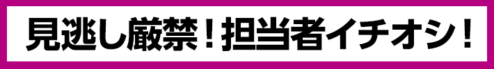 見逃し厳禁!担当者イチオシ!