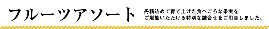 フルーツアソート 丹精込めて育て上げた食べごろな果実をご堪能いただける特別な詰合せをご用意しました。