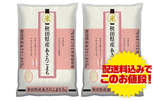 秋田県産 【令和6年産】あきたこまち(精米) 5kg×2の商品画像