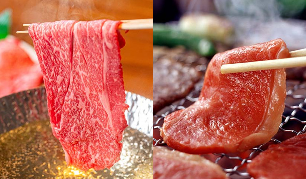 【ぎゅうっと福袋】国産黒毛和牛 しゃぶしゃぶ用と焼肉用ペアセットの商品画像