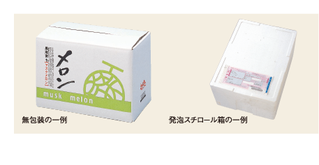 無包装の一例発泡スチロール箱の一例