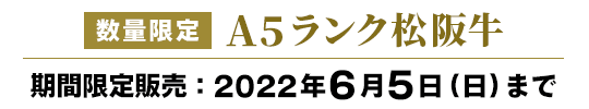 【数量限定】A5ランク松阪牛 【期間限定販売】2022年6月5日(日)まで