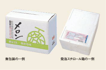 無包装の一例発泡スチロール箱の一例