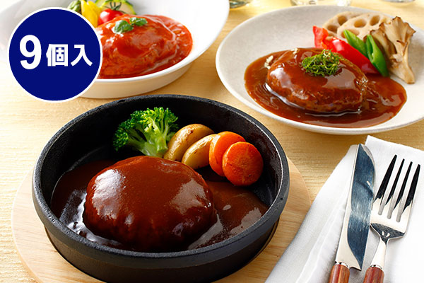 開花亭 煮込みハンバーグセット 190g×9個[KN-DTT9]