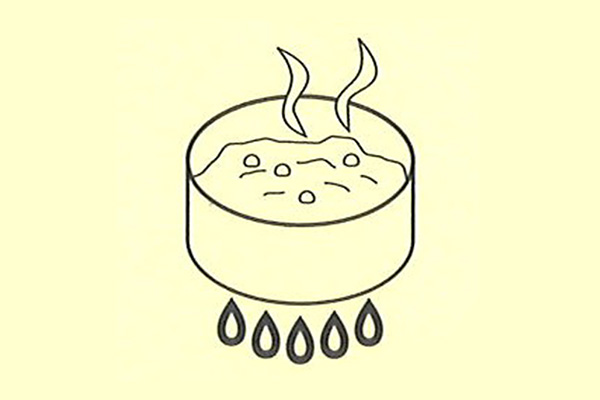 鍋を沸騰させる