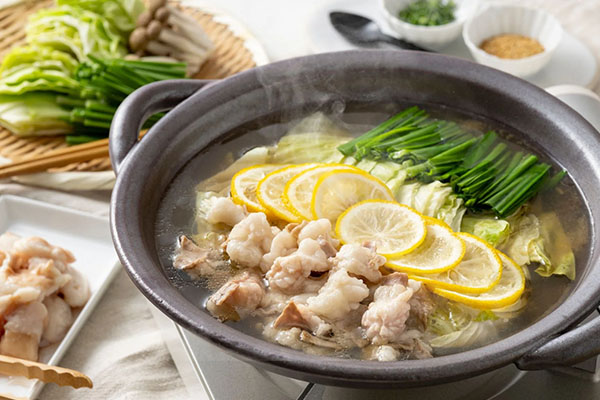 柚子風味スープのもつ鍋