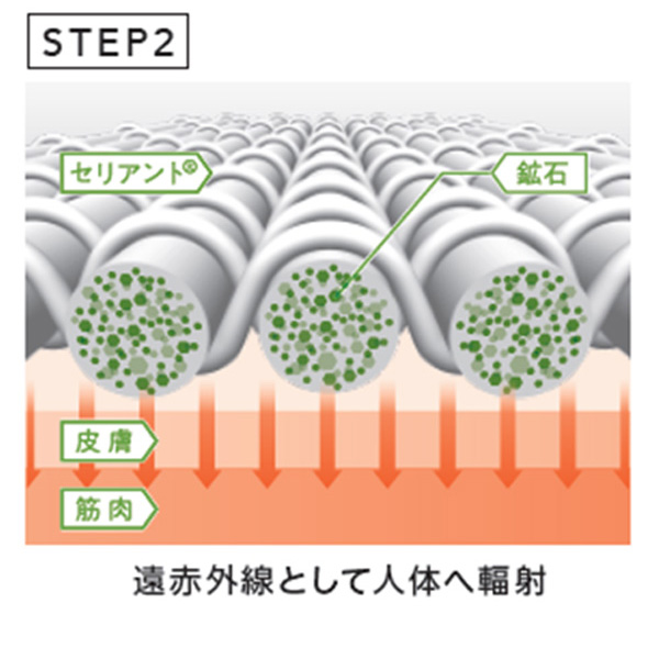 遠赤外線として人体へ輻射