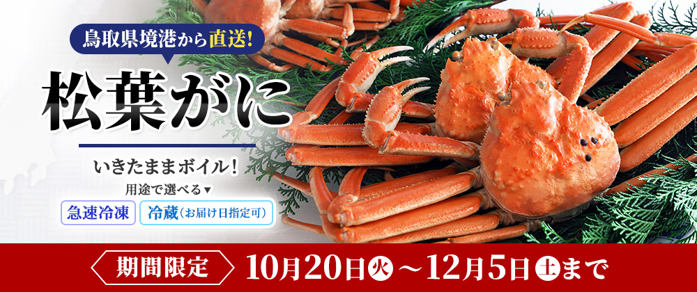 冬の旬を味わう！松葉がに｜境港から直送！いきたままボイル・急速冷凍