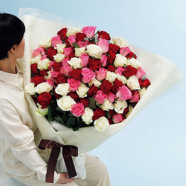 茨木春草園 大輪バラ100本のブーケ【母の日】　商品画像1