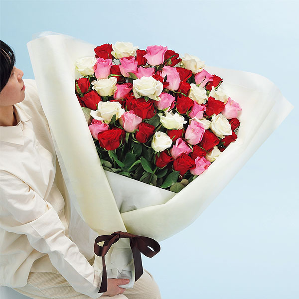 茨木春草園 大輪バラ50本のブーケ【母の日】　商品画像1