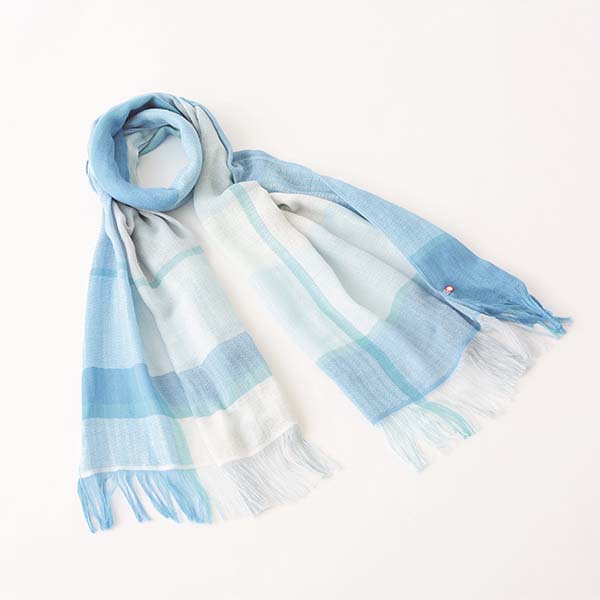 今治 今治コットンチェックストールブルー＆長崎カステラ [HA-001B]【母の日】　商品画像1