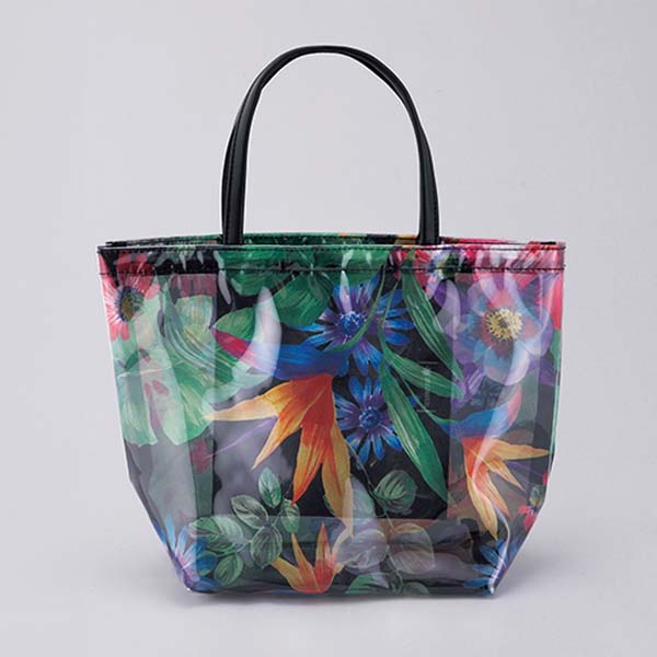 日本製オーガンジー＆スティックケーキ 日本製クリアオーガンジー手提(ハイビスカスBK)＆ガトーセレクション [PAN-10]【母の日】　商品画像1