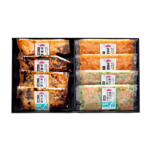 トップバリュASC認証ごちそうサーモン詰合せごちそうサーモン発売10周年記念お買い得セット【冬の贈りもの・お歳暮】 商品画像1