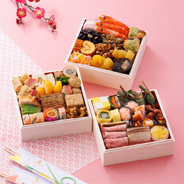 赤坂あじさい 桜5.5寸三段重【3人前・38品目】【イオンのおせち