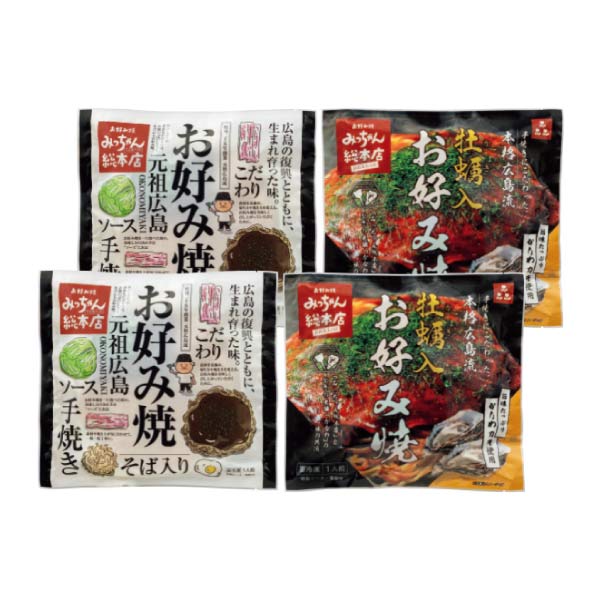 みっちゃん総本店 広島流お好み焼 そば入・カキ入2種4枚セット【夏の贈りもの・お中元】[GGD14]　商品画像1