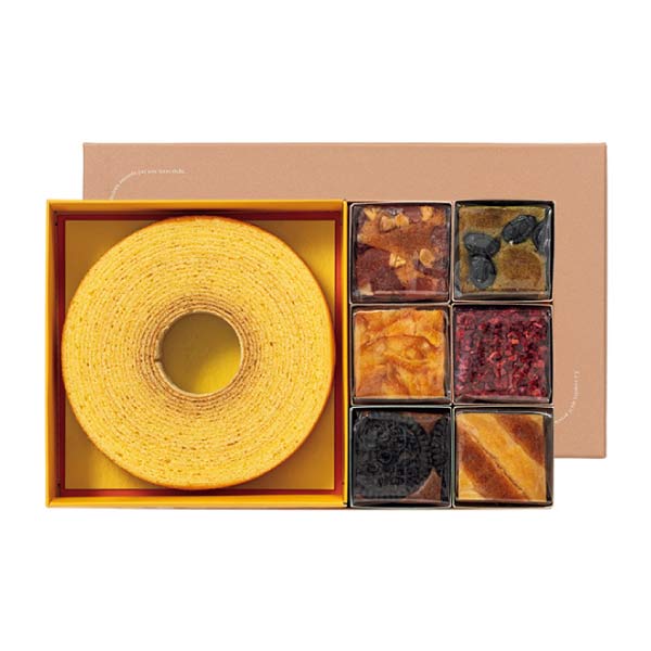 ナガラタタン はちみつバウムクーヘン＆奏でる積み木6個入【夏の贈りもの・お中元】[B1P6AE]　商品画像1