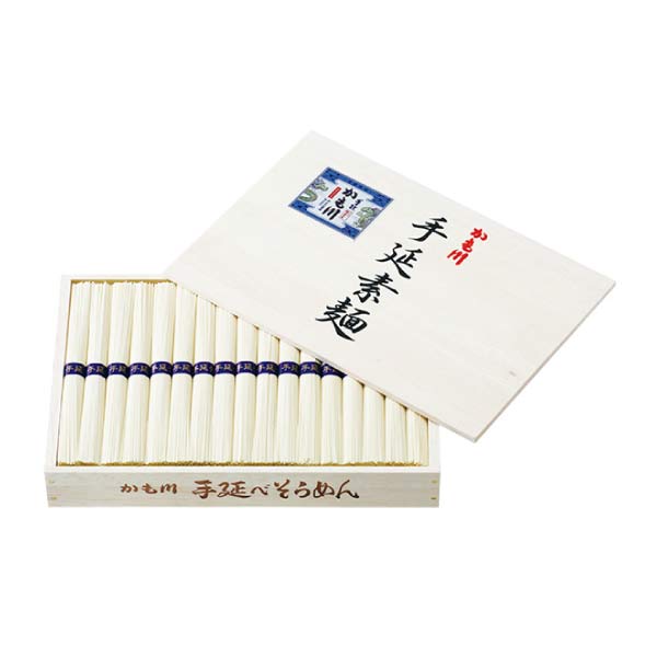 岡山手延素麺 かも川手延べそうめん(木箱)【夏の贈りもの・お中元】[KS-50R]　商品画像1