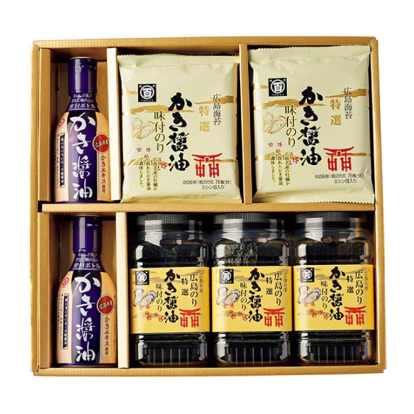 広島海苔 特選かき醤油味付のり・かき醤油詰合せ【夏の贈りもの・お中元】[KSSO-35H]　商品画像1