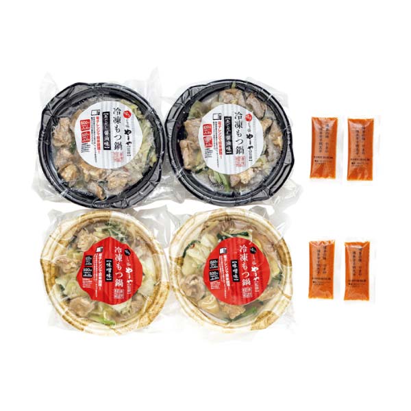 やまや 辛子明太子付、博多もつ鍋2種 4食セット【冬の贈りもの・お歳暮】[6802]　商品画像1