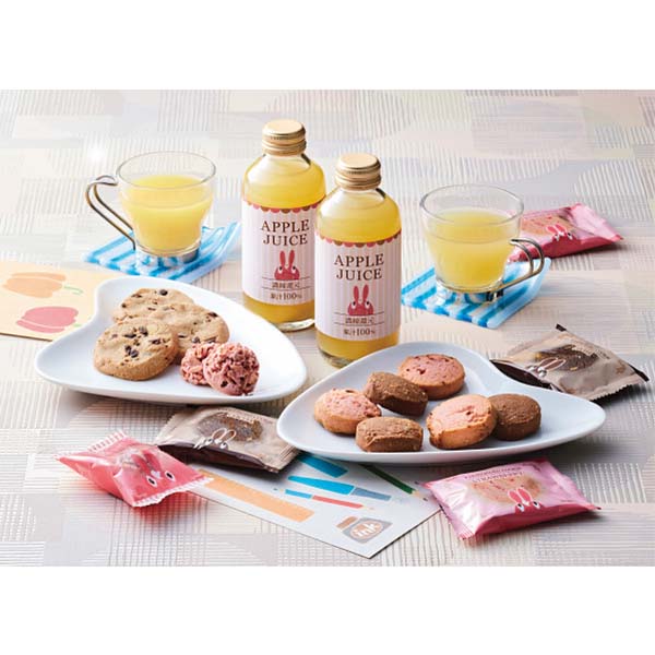 ★出産内祝用途限定★ロディ ジュース＆クッキーセット[ROZ-302]【名入れ】【年間ギフト】　商品画像1