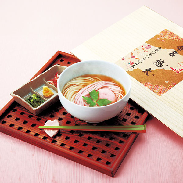 ★出産内祝用途限定★　慶びのめんめん(饂飩各50g×4杵つき丸餅×3)[SE5-27-2]【名入れ】【年間ギフト】　商品画像1