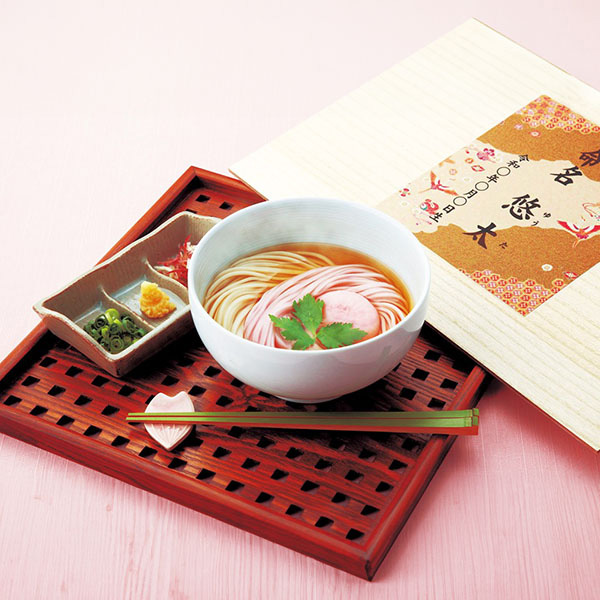 ★出産内祝用途限定★　慶びのめんめん(饂飩 各50gめんつゆ30ml×8杵つき丸餅×6)[SE5-27-5]【名入れ】【年間ギフト】　商品画像1