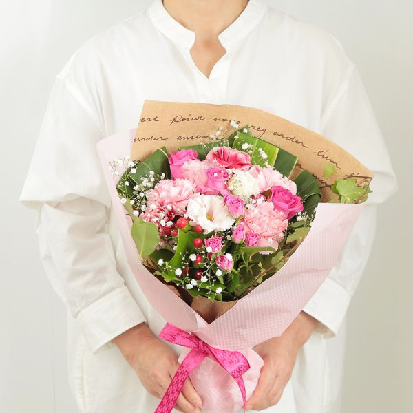 おまかせブーケ「チェリッシュ」（ピンク系）【花】【年間ギフト】　商品画像1