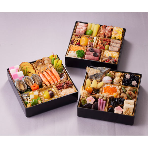 京都しょうざん 和洋三段重「紙屋川光悦」【3人前・54品目】【イオンのおせち】　商品画像1