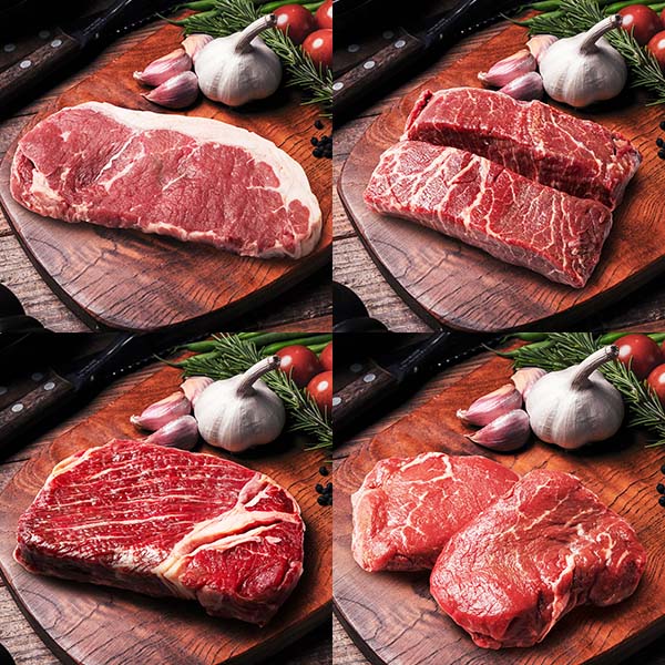 肉のアオノ 4種の部位が入った牛ステーキ詰合せ 計800g(4種)(L7155)【イオンのクリスマス】【サクワ】【直送】　商品画像1