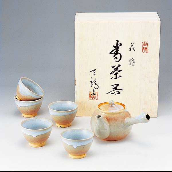 萩焼 茶こし付茶器揃(木箱入)[2-38]【年間ギフト】　商品画像1