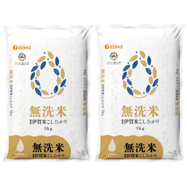 【令和6年産】【無洗米】ミエライス 新米 無洗米伊賀こしひかり(5kg×2袋)【お届け期間：9月20日〜11月10日】【新米特集】【ふるさとの味・東海】　商品画像1