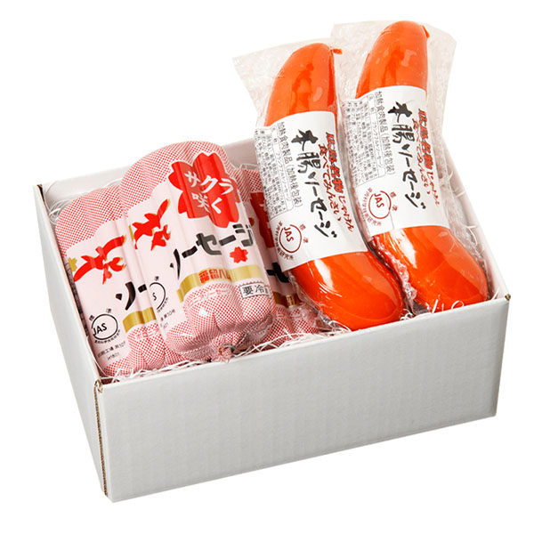 広島県 花ソーセージ3本・本腸2本セット 花ソーセージ255g×3、本腸ソーセージ170g×2【NN】　商品画像1