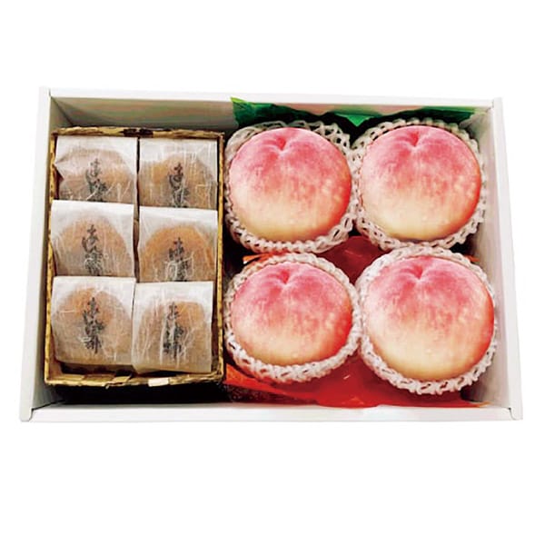 和歌山県産 桃＆あんぽ柿 桃(3Lサイズ、4個)、あんぽ柿(60g×6個、計360g)【お届け期間:7月1日〜8月10日】【旬鮮便】【NN】　商品画像1