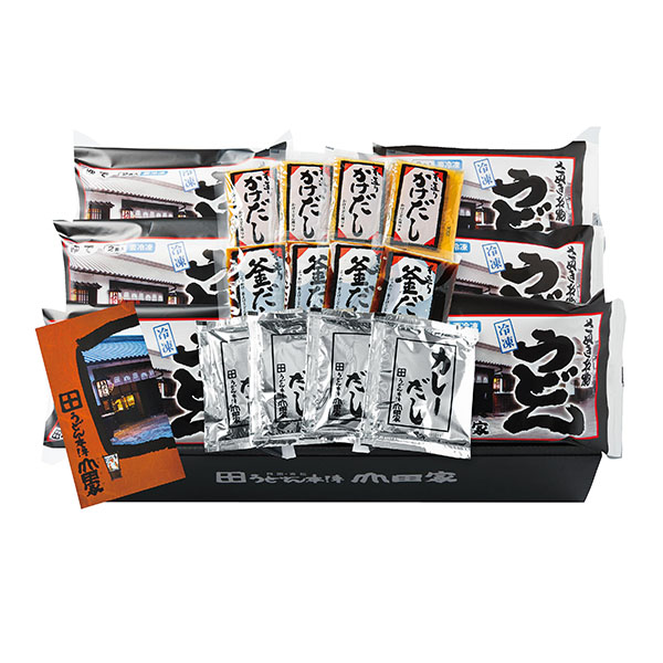 香川うどん本陣山田家冷凍讃岐うどんと3種のだしセット冷凍うどん(200g×2)×6袋、本造りかけだし40g・本造り釜だし25g・カレーだし65g×各4【NN】 商品画像1