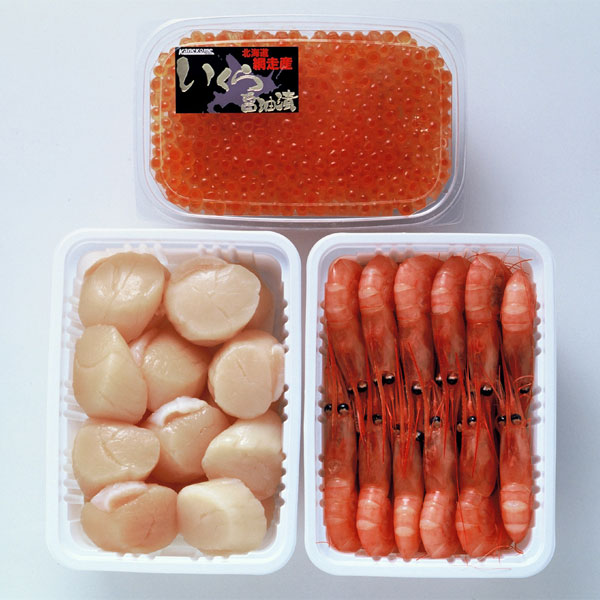 カネコメ田中水産 いくら醤油漬・ほたて・甘えびセット【おいしいお取り寄せ】　商品画像1