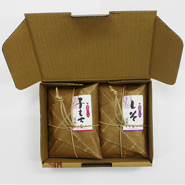 広島県尾道市 小さな油紙2個セット(しそ・子もち) しそ昆布160g×1、子もち昆布160g×1【NN】　商品画像1