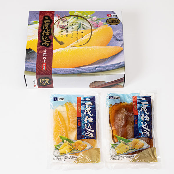 北食 北海道産 二度仕込 味付け数の子(白・黒醤油) 各160g【お届け期間：12月26日〜12月30日】【年末年始ごちそう特集】　商品画像1