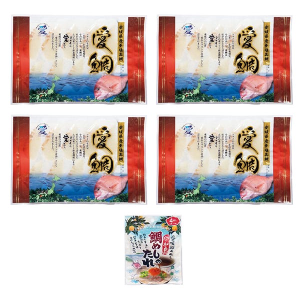 愛媛県漁業協同組合宇和島事業部 愛鯛の宇和島鯛めしセット(愛鯛スライス100g×4、宇和島鯛めしのたれ4P入)【お届け期間:12月2日〜1月10日】【旬鮮便】【NN】　商品画像1