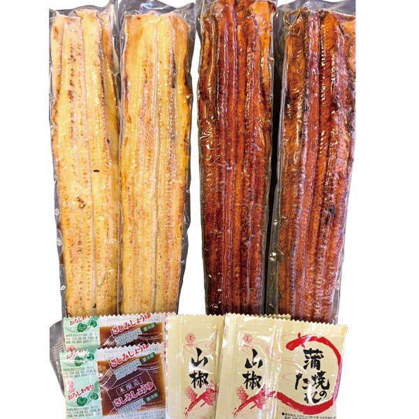 広島 廣島浜丸 国産真あなご蒲焼・白焼（蒲焼1尾x2、白焼き1尾x2、蒲焼のたれx2、わさび＆本醸造醤油x2）【お届け期間:11月11日〜1月10日】【旬鮮便】【NN】　商品画像1