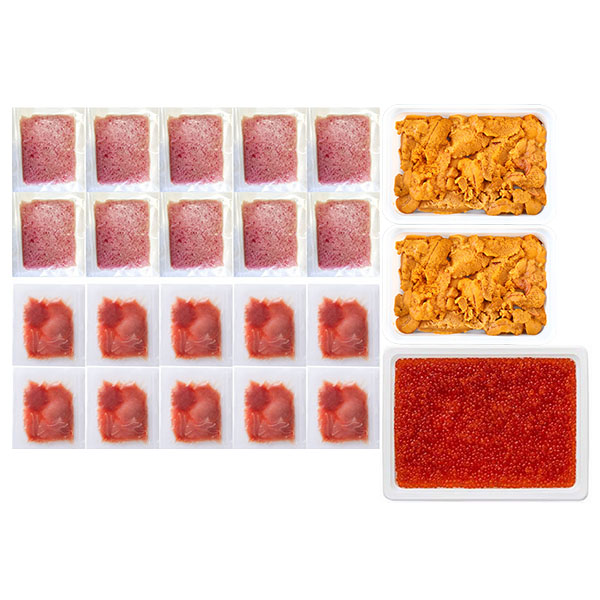 福袋 おうちで海鮮パーティーセット 計1.3kg (うに・鮪・いくら)【お届け期間：12月24日〜12月31日】【福袋】　商品画像1