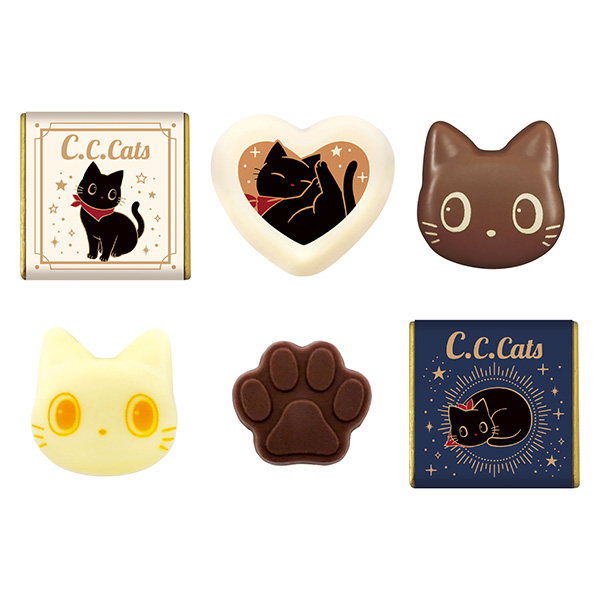 ハート C.C.キャッツチョコギフト缶 チョコレート菓子6個入り【お届け期間：1月15日〜2月21日】【バレンタイン】　商品画像1