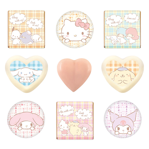ハート サンリオキャラクターズミラー&チョコギフト チョコレート菓子9個入り【お届け期間：1月15日〜2月21日】【バレンタイン】　商品画像1