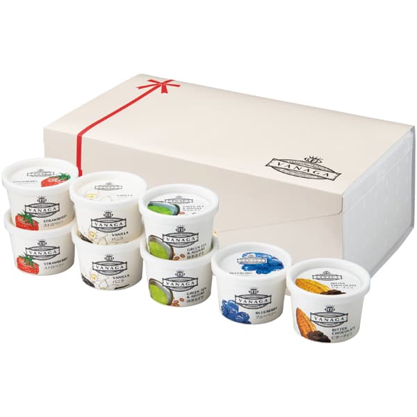 島根 木次乳業 VANAGA8個セット バニラ・いちご・抹茶小豆 各120ml×2、ブルーベリー・ビターチョコ 各120ml【NN】　商品画像1