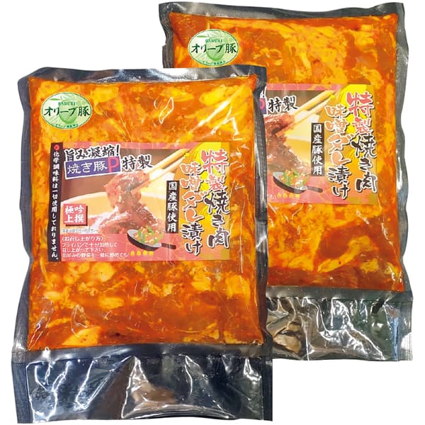 香川 焼き豚P オリーブ豚味噌ダレ焼肉2パック 500g×2【NN】　商品画像1