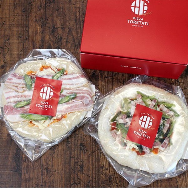 鳥取 PIZZA TORETATI 2種セット〜大山〜 ベーコンとほうれん草のピザ×1枚、ベーコンとアスパラのピザ×1枚、化粧箱入【NN】　商品画像1